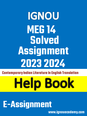 IGNOU MEG 14 Solved Assignment 2023 2024